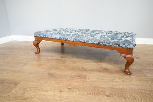 Large Upholstered Walnut Footstool