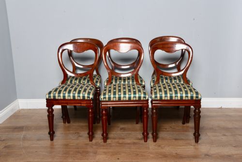 Set of Six Victorian Balloon Back Chairs by J Reilly,s of Manchester