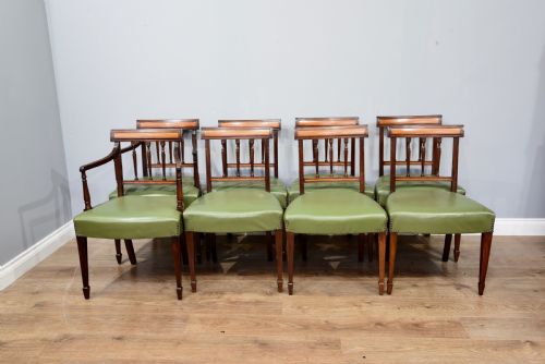 Set of Eight Georgian Mahogany Dining Chairs
