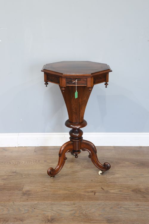 Victorian Rosewood Trumpet Sewing Table
