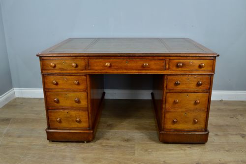 Antique Victorian Oak Partners Desk