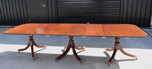 Regency Style Three Pillar Dining Table Seats 14