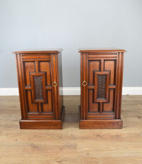 Pair of Victorian  Walnut Bedside Cabinets by Maple & Co