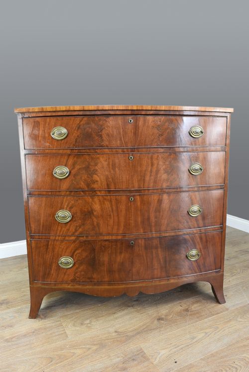 Georgian Mahogany Bow Front Chest of Drawers