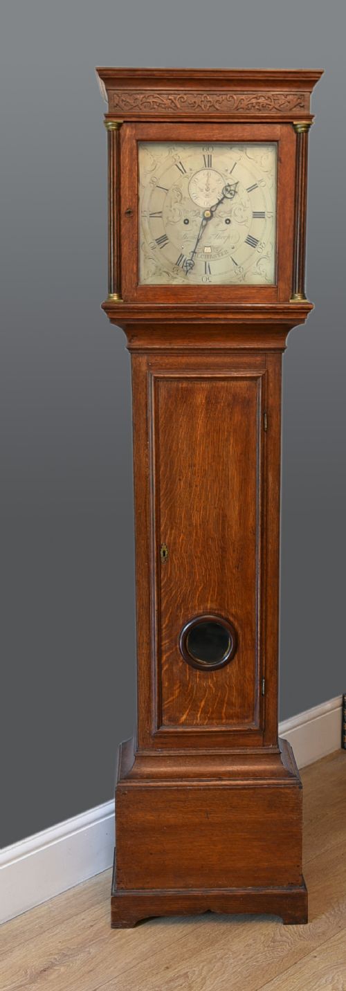 18th Century Oak Grandfather Clock Thomas Thorp Colchester