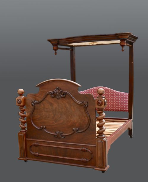 Victorian Mahogany Half Tester  Bed