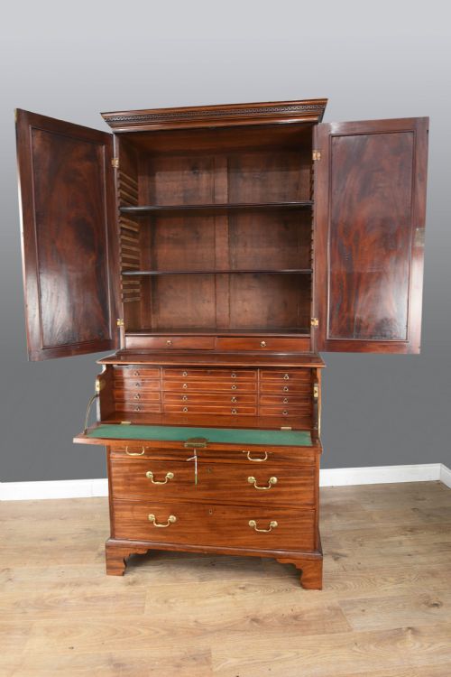 fig 1. Regency mahogany sectretaire bookcase