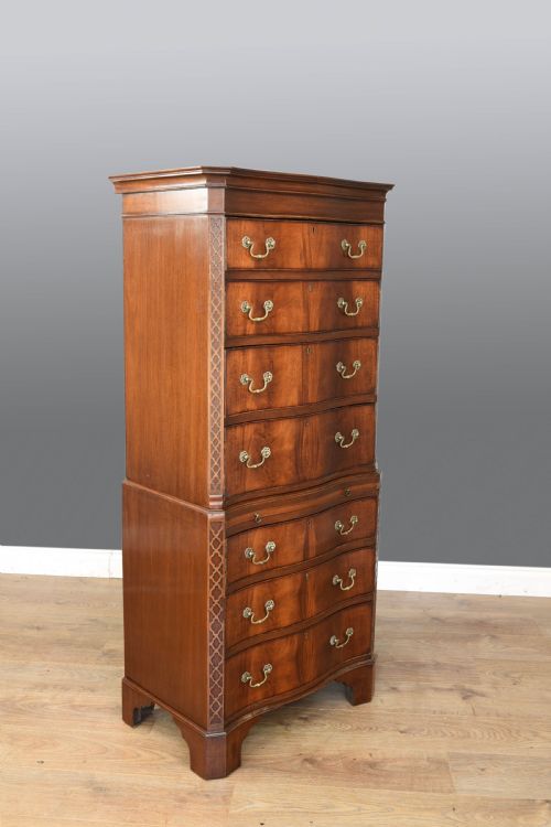 fig 1. Antique mahogany chest on chest tall boy