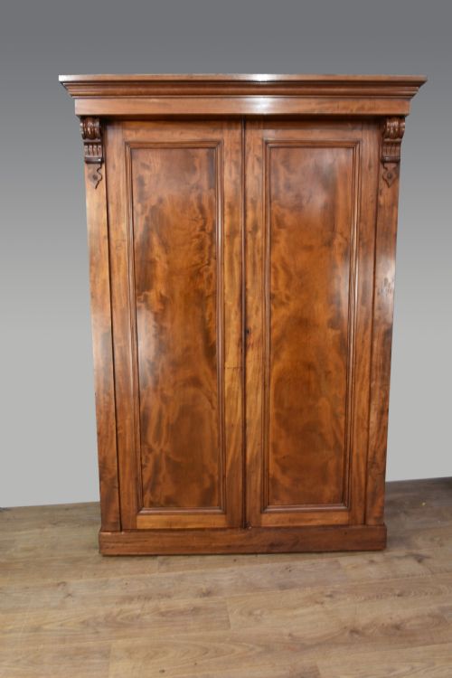 Antique Victorian Mahogany Gentlemans Double Wardrobe