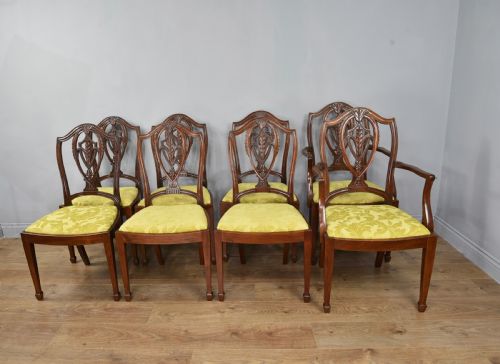 Antique Set of Eight Mahogany Dining Chairs by S & H Jewell