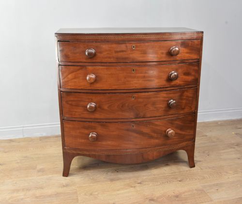 Georgian Mahogany Bow Front Chest of Drawers