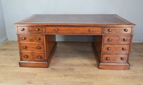 Large Victorian Mahogany Partners Desk