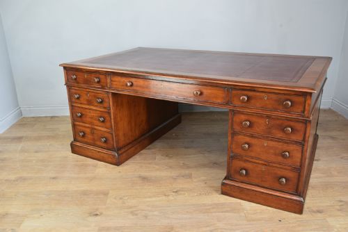 fig 1. Large victorian mahogany partners desk