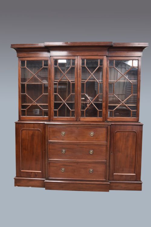 Antique 19th Century Mahogany Breakfront Bookcase