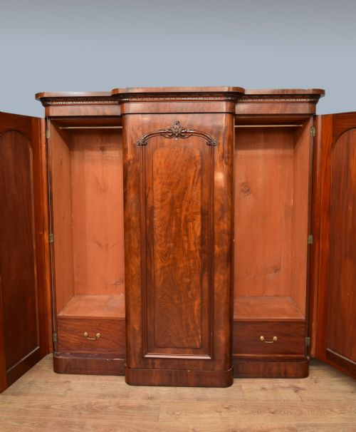 fig 1. Victorian mahogany breakfront triple wardrobe