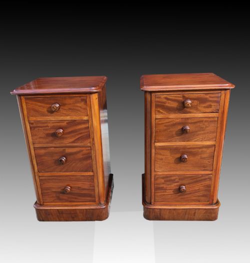 Pair of Victorian Mahogany Bedside Chests of Drawers