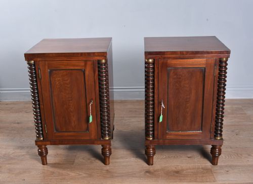 Antique Pair of Regency Mahogany Bedside Cabinets ,Nite Stands