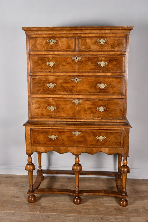 Antique Walnut Chest on Stand / Tall Boy