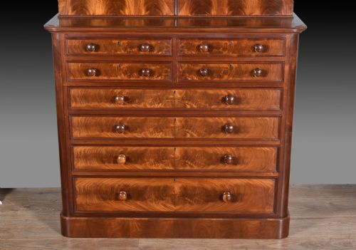 fig 1. Antique Victorian mahogany bookcase attributed to Howard & sons