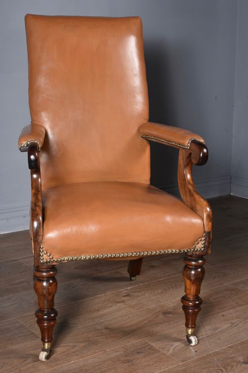 Victorian Mahogany Leather Desk Library Chair