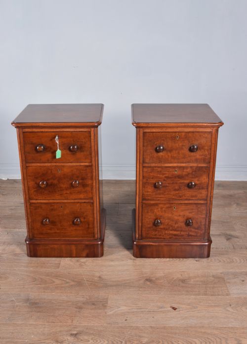 Pair of Victorian Mahogany Bedside Chests of Drawers