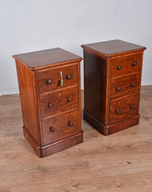 fig 1. pair of victorian mahogany bedside chests of drawers