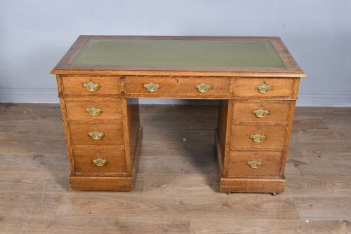 fig 1. Victorian oak pedestal desk
