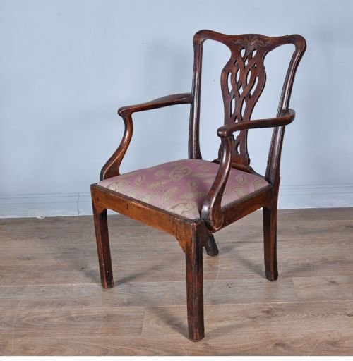 Georgian Mahogany Elbow Chair
