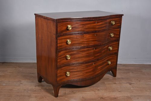 fig 1. Georgian mahogany serpentine chest of drawers