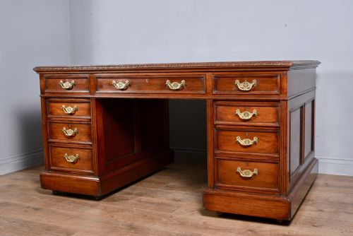 Victorian Walnut Arts and Crafts Partners Desk Rugbeian Provenance