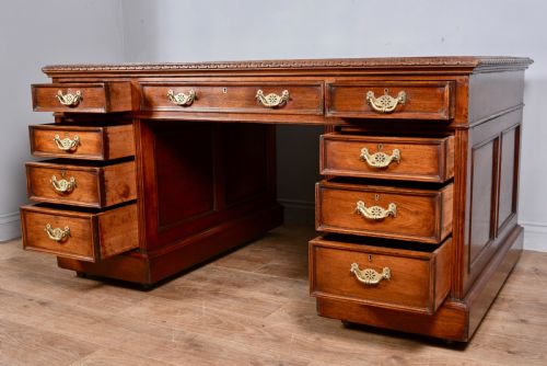 fig 3. Victorian walnut Arts and crafts partners desk Rugbeian provenance
