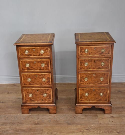 Pair of Victorian Walnut Bedside Chests of Drawers
