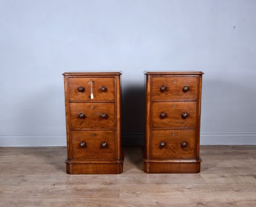 Pair of Victorian Mahogany Bedside Chests of Drawers