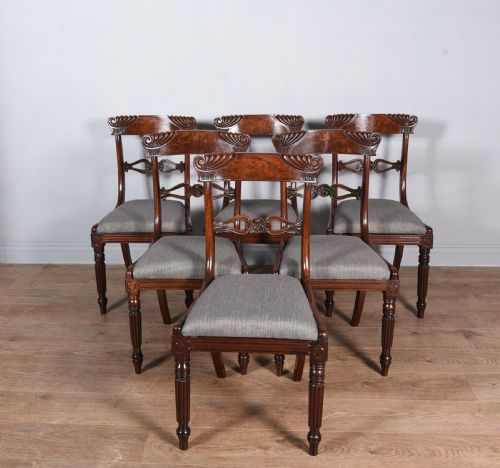 Set of Six Regency Mahogany Dining Chairs Attributed to Gillows