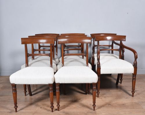 Set of Eight Regency Mahogany Dining Chairs