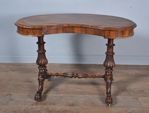 Antique Kidney Shaped Rosewood Writing Table