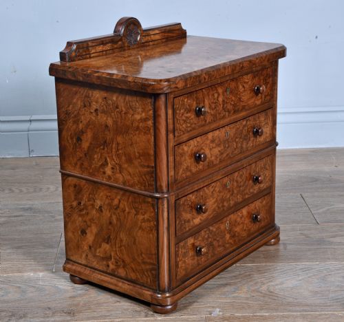 fig 1. Antique Small apprentice cabinet makers walnut chest of drawers