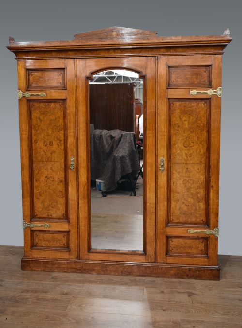 Antique Walnut Triple Wardrobe