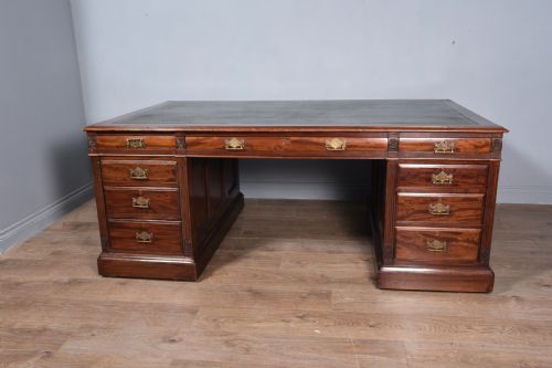 Large 19th Century Mahogany Partners Desk
