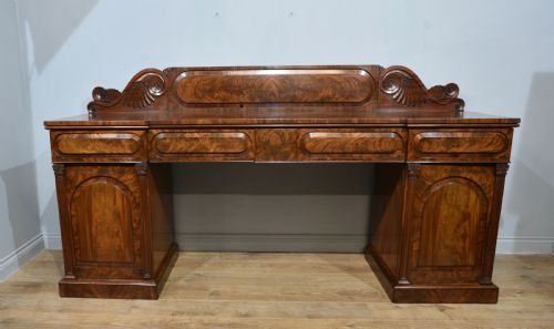 Large Late Regency Mahogany Pedestal Sideboard