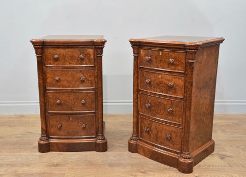 Pair of Walnut Bedside Chests of Drawers Gillows