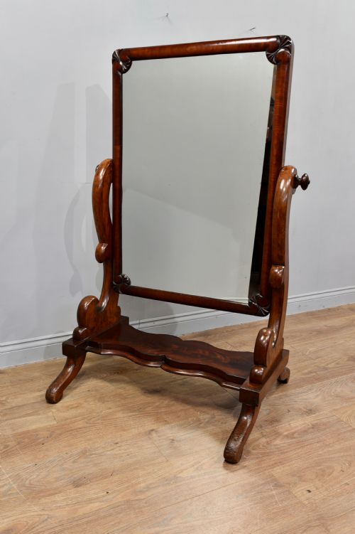 Antique Mahogany Dressing Cheval Mirror