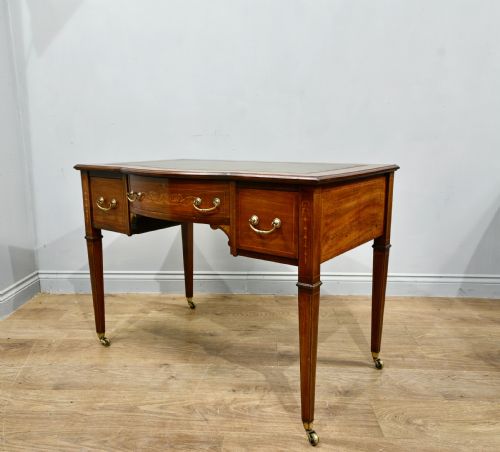 fig 1. Antique inlaid mahogany writing desk