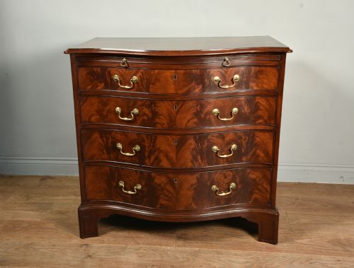 Antique Regency Mahogany Serpentine Chest of Drawers