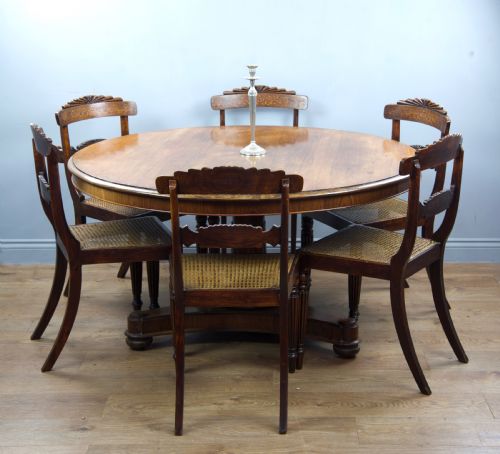 Regency Rosewood Dining Table and Six Chairs