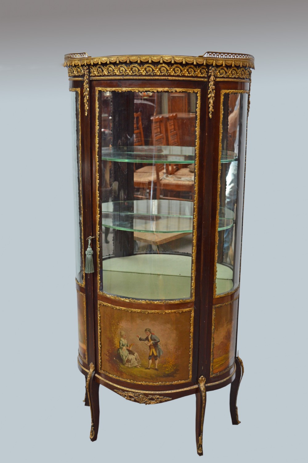 Antique French vernis martin ormolu mounted display cabinet vitrine circa 1890 