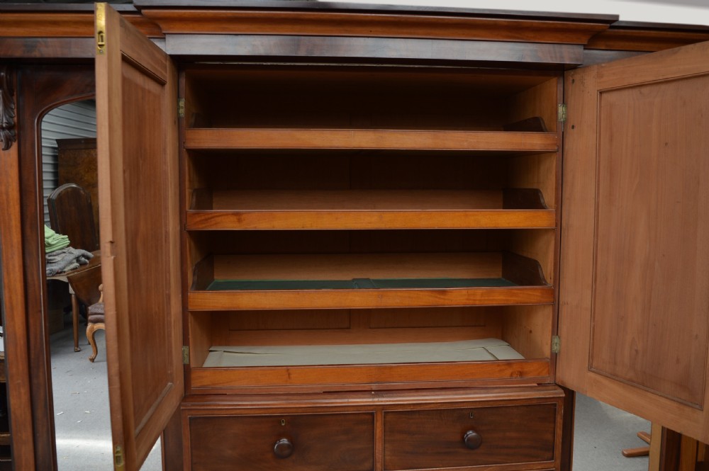LARGE Antique Victorian 4 door mahogany wardrobe View V
