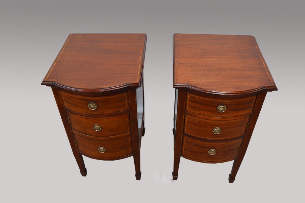 pair of Antique mahogany bedside cabinets  View II