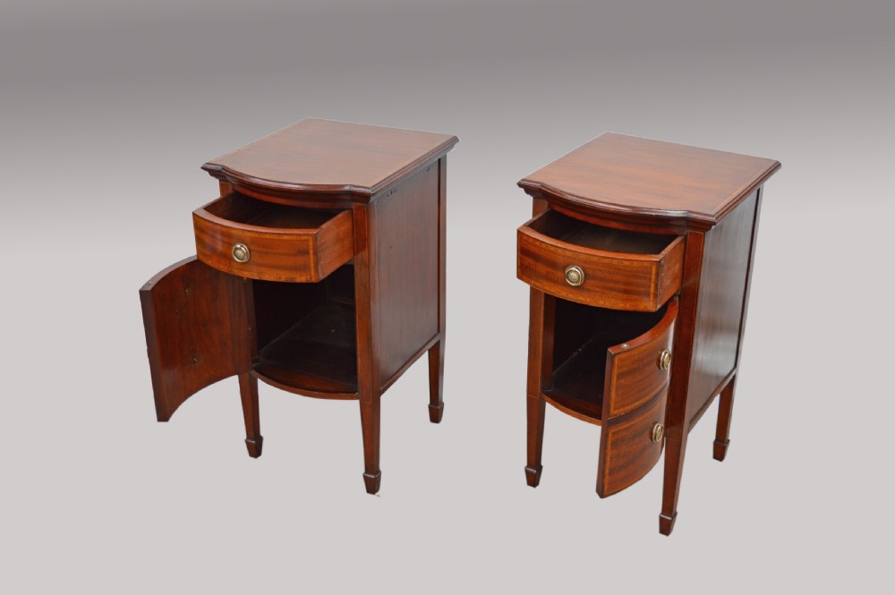 pair of Antique mahogany bedside cabinets  View III