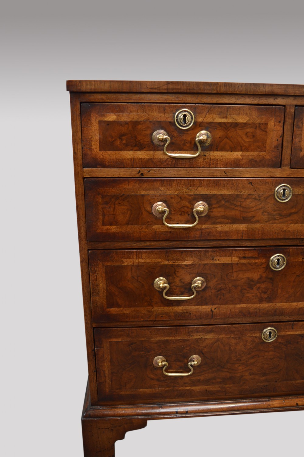 19TH CENTURY WALNUT CHEST OF DRAWERS  View V